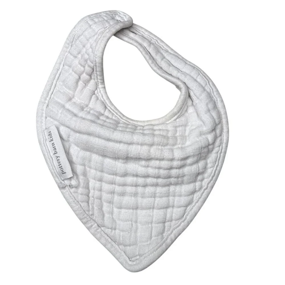 Pottery Barn Kids Muslin Baby Bibs Nautical Blue White Whale